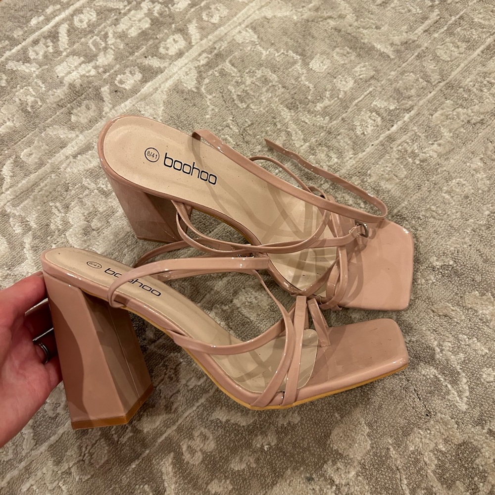 Boohoo Wide Fit Strappy Toe Post Heel